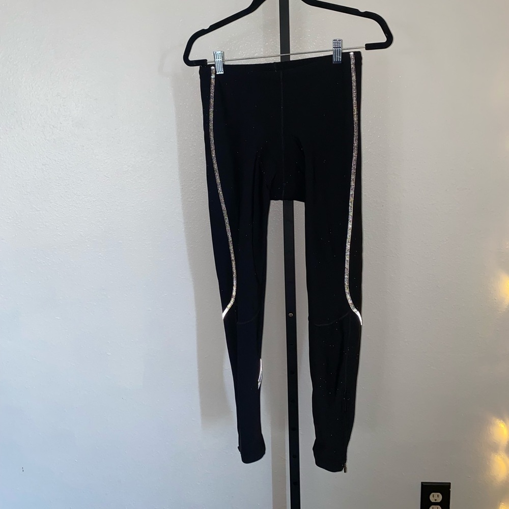 Women Outdoor cushion Performance Cycling Black Reflective Leggings